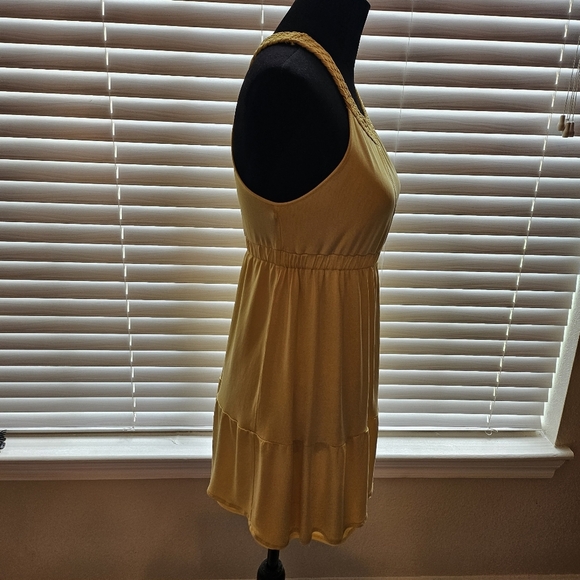 Marciano Mustard Woven Detail Dress - Picture 3 of 9